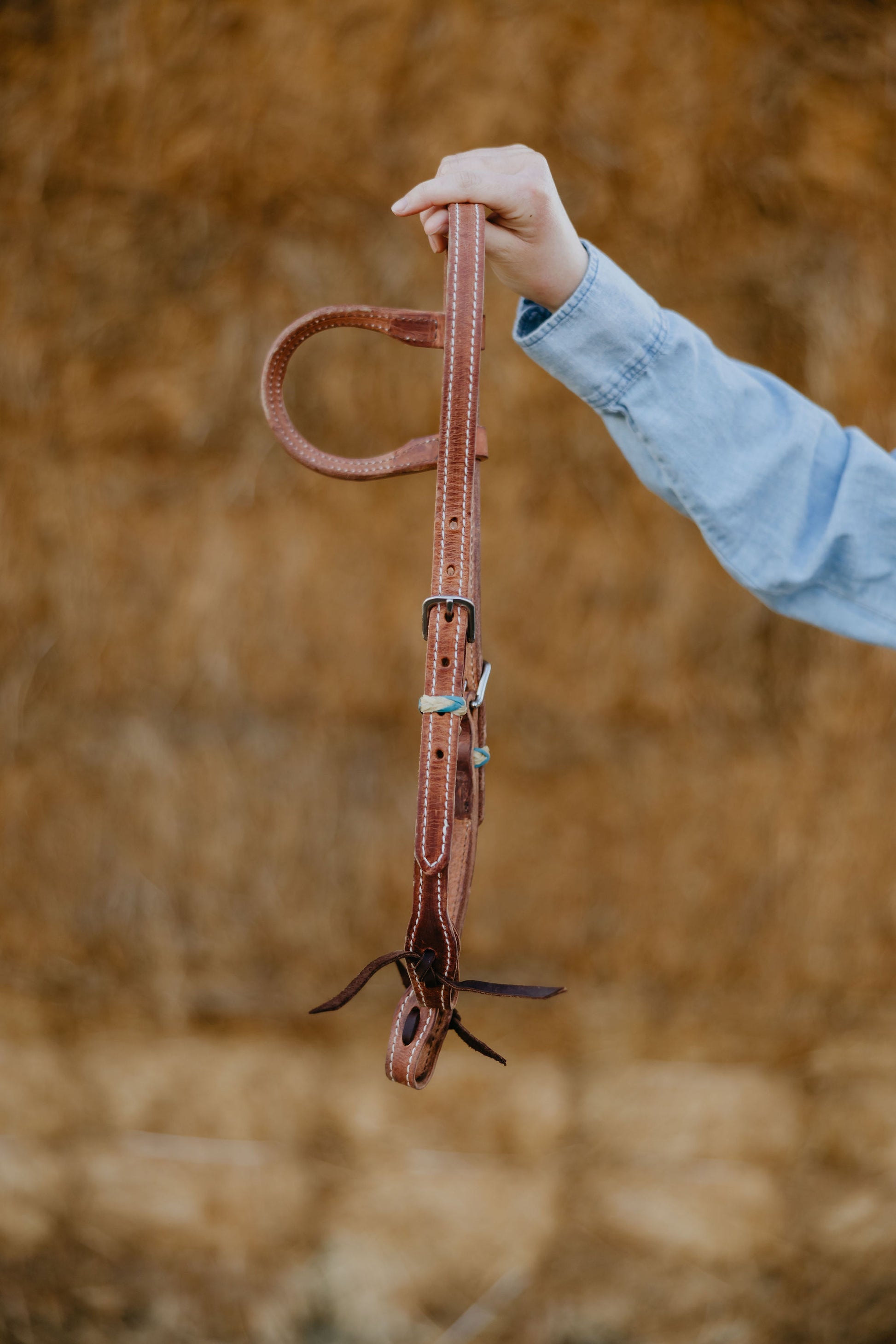 Rawhide One-Ear Headstall, detail 2